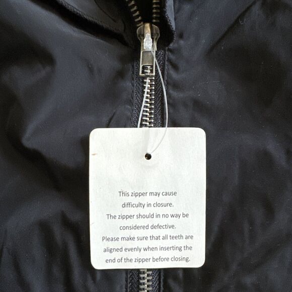 LOGO Instant Chic Black Ruffle Neck Jacket Size S Small Ruched Zip Up NWT - Picture 4 of 9